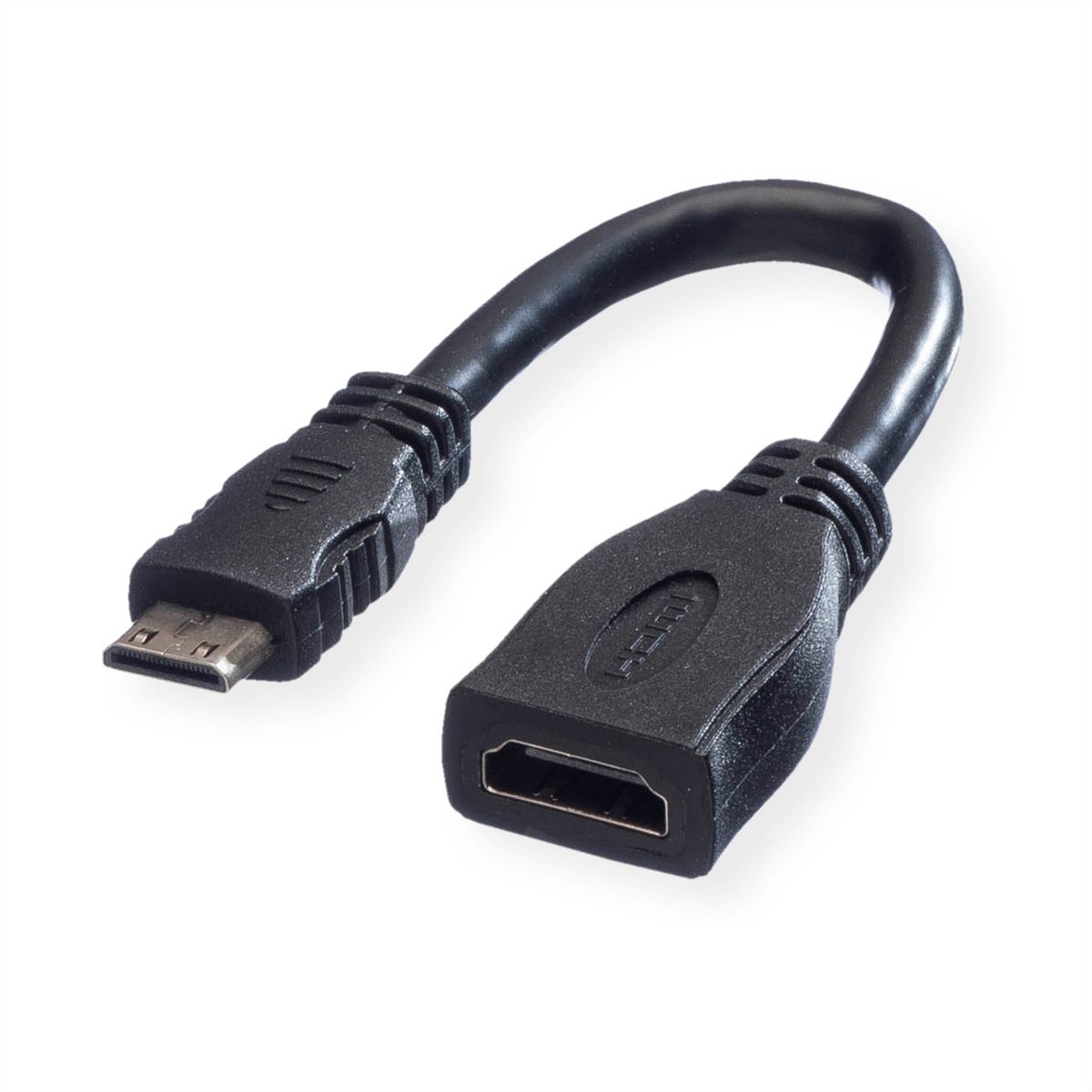 VALUE Câble HDMI High Speed avec Ethernet, HDMI F - Mini HDMI M, 0,15 m