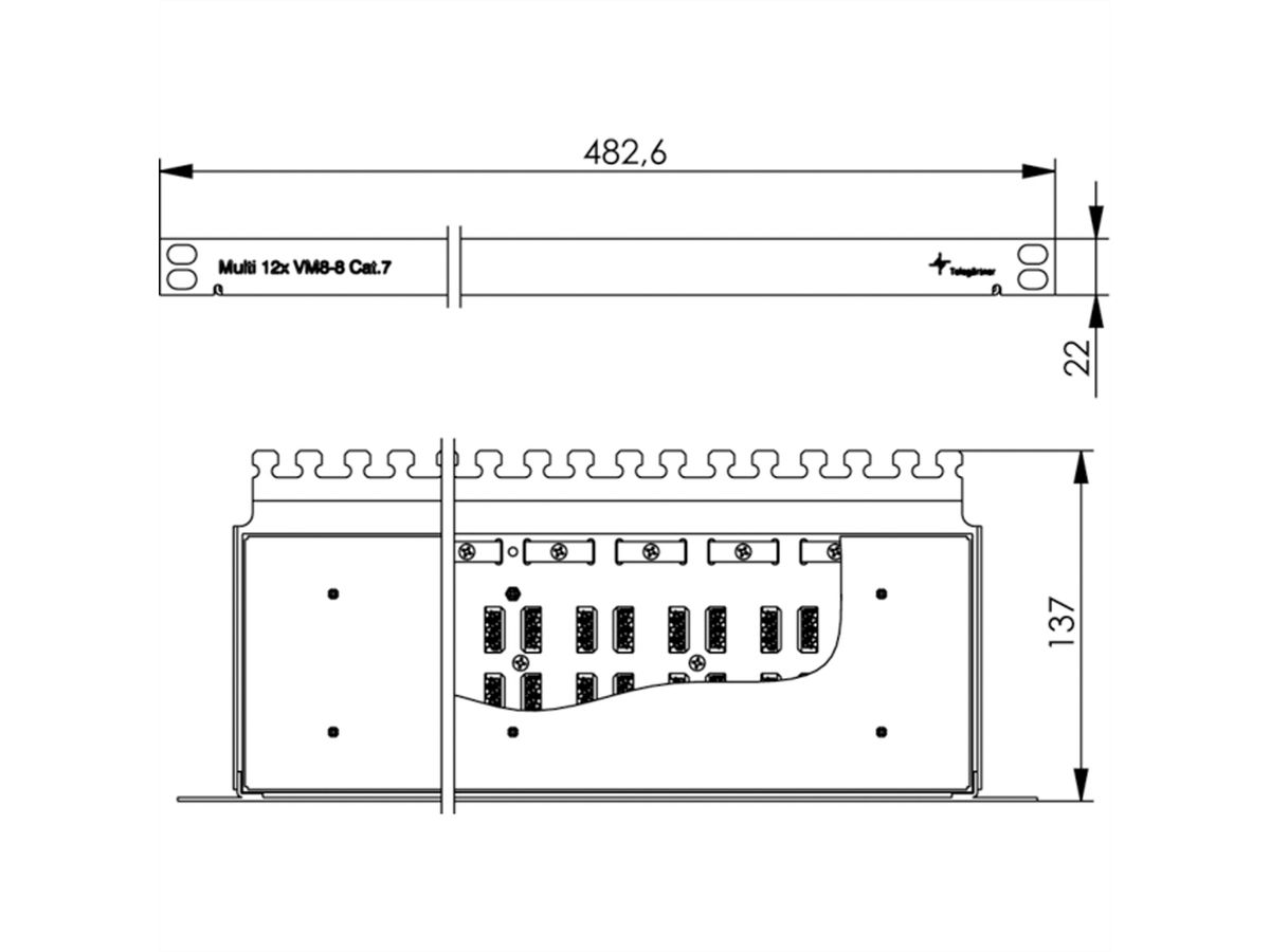 TELEGÄRTNER 19"-Verbinder Multi VM Kat.7 (Class F)