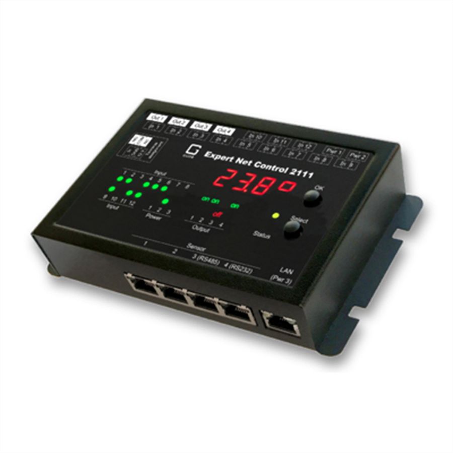 GUDE 2111-1 Expert Netcontrol 4 relais sorties, 12 signaux d'entrée passifs TCP/IP