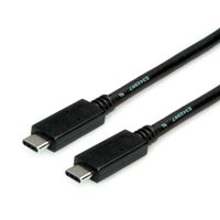 ROLINE Câble USB 3.2 Gen 2, avec PD, C-C, M/M, 4K UHD-1, 10Gbit/s, Emark, 100W, noir, 2 m