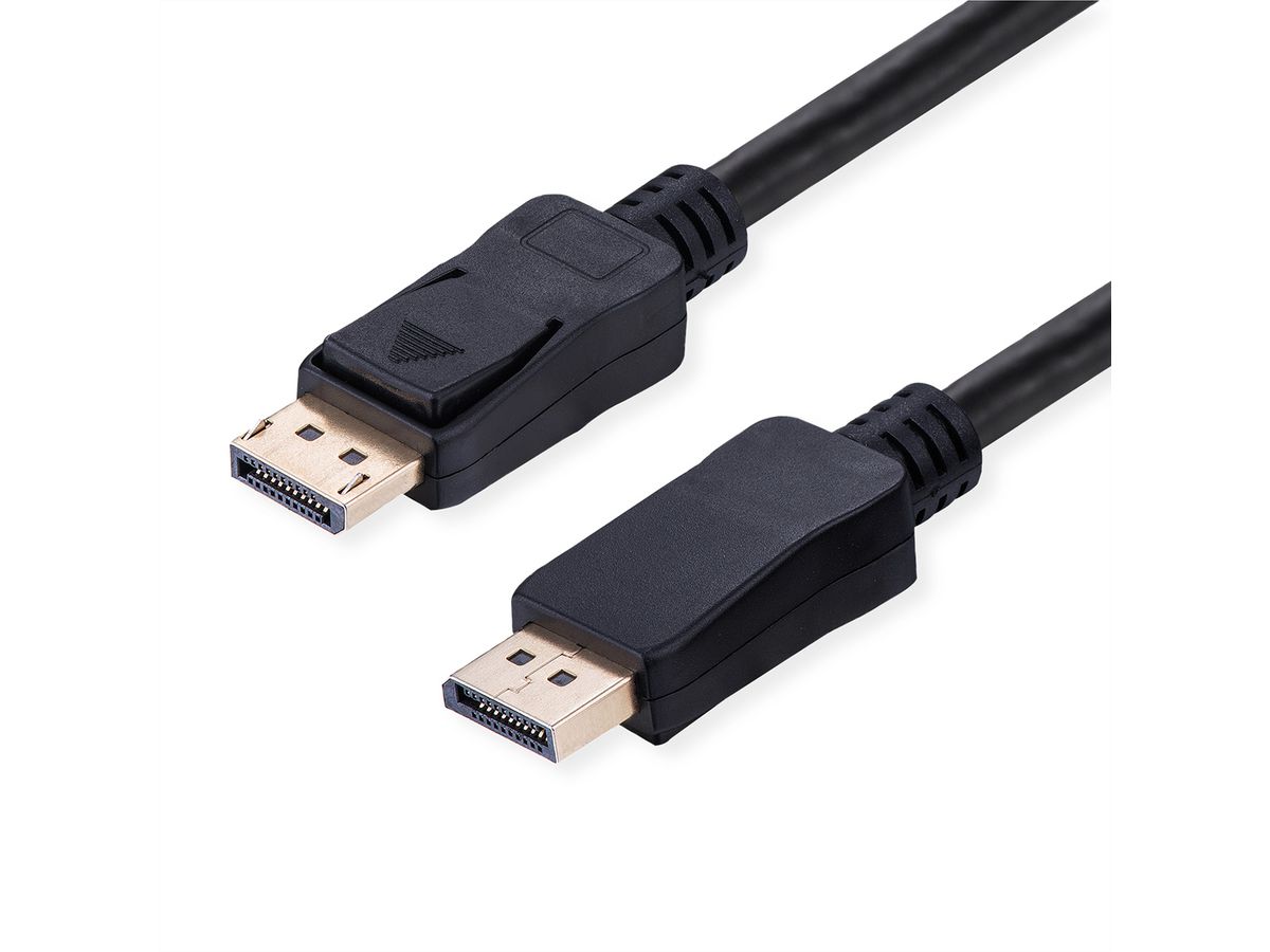 VALUE Câble DisplayPort v2.1, 16K, 80 Gbit/s, DP M - DP M, noir, 2 m