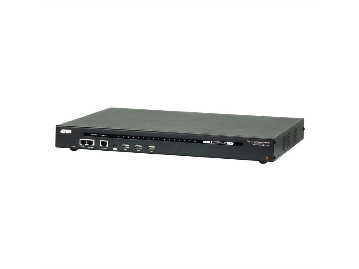 ATEN SN0116CO Serveur console série à 16 ports avec double alimentation/réseau local