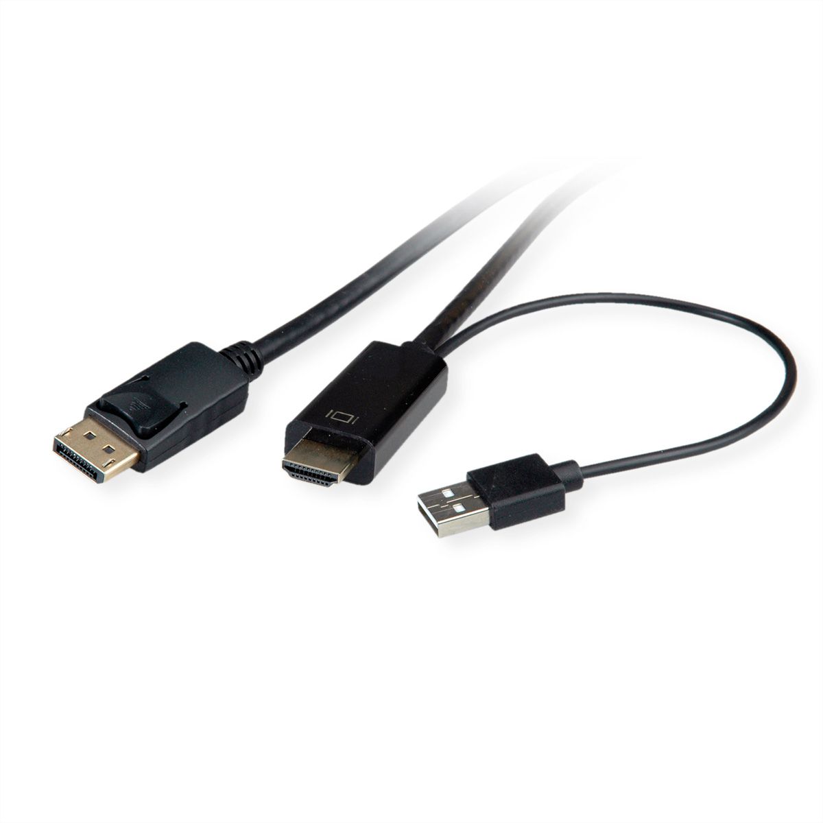 ROLINE HDMI-Kabel UltraHDTV - DisplayPort, ST/ST, schwarz, 1 m