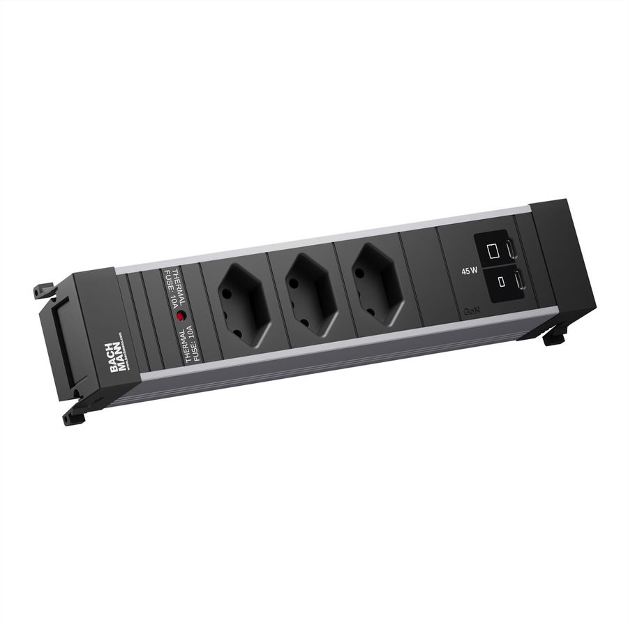 BACHMANN POWER FRAME M 3xCH 0°, 1xUSB C/C 45W L=0,2m