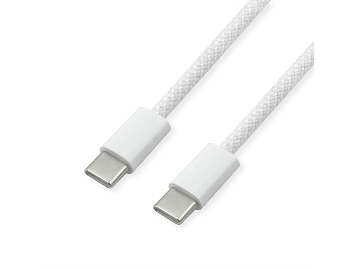 VALUE Câble USB 2.0, C–C, M/M, 60W, blanc, 2 m