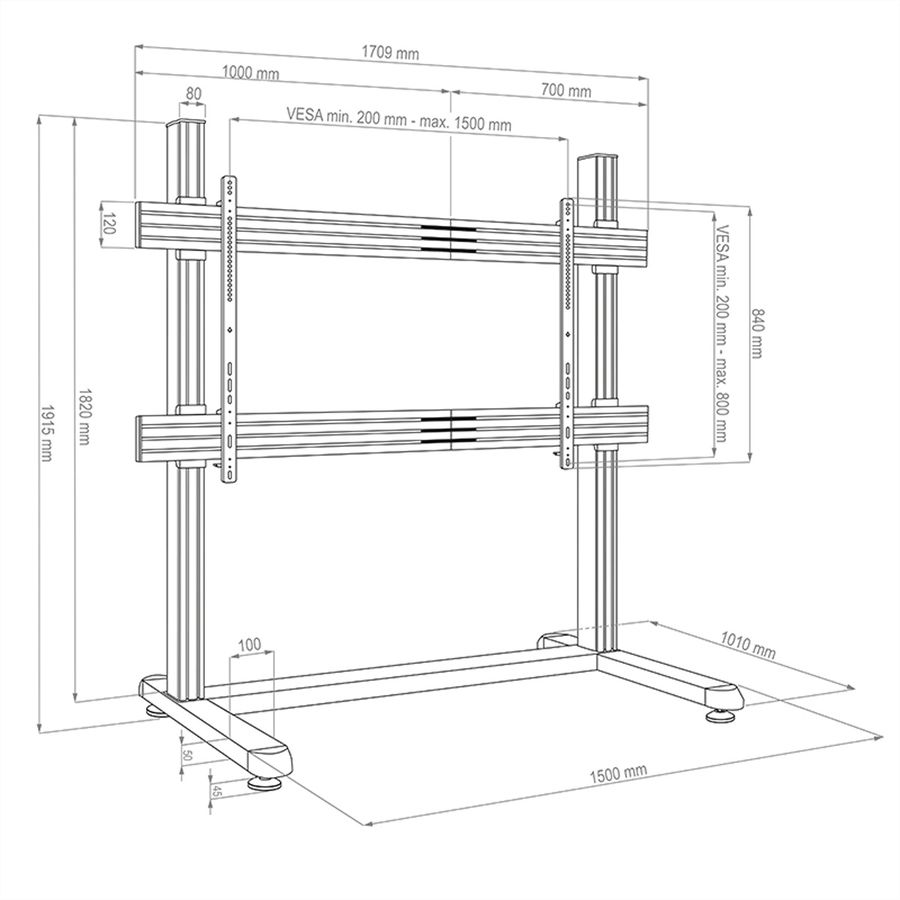 Hagor mobiles Standsystem CPS Floorstand Single 86-110"