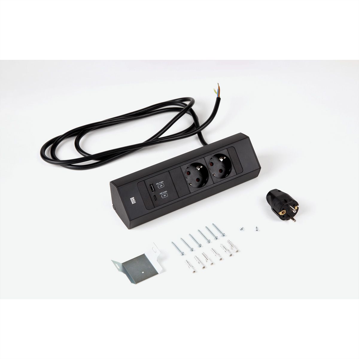 BACHMANN CASIA2 2xCEE7/3 1xUSB A/C 22W 2,0m AEH SW