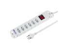 Steffen Multiprise TIDE 6xT13 3m, avec interrupteur et aimant blanc