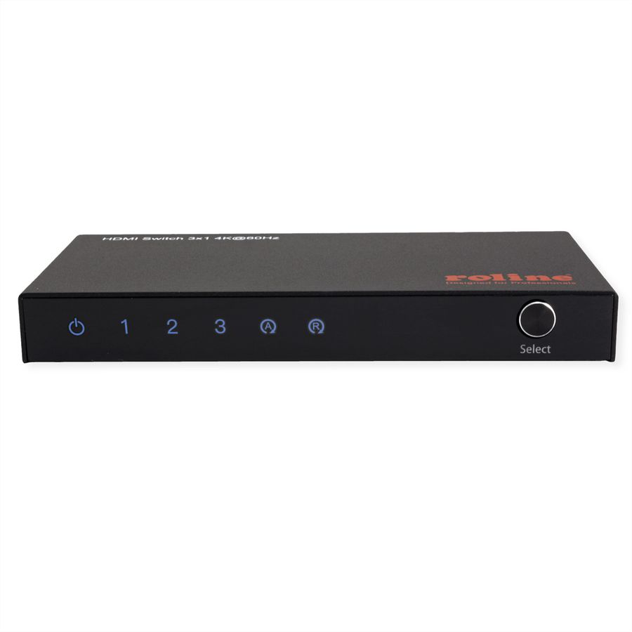 ROLINE 4K HDMI Switch, 3-fach, mit Fernbedienung