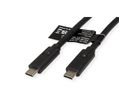 ROLINE Câble USB4 Gen3x2, C–C, M/M, 8K UHD-2, 40Gbit/s, 100W, noir, 0,8 m