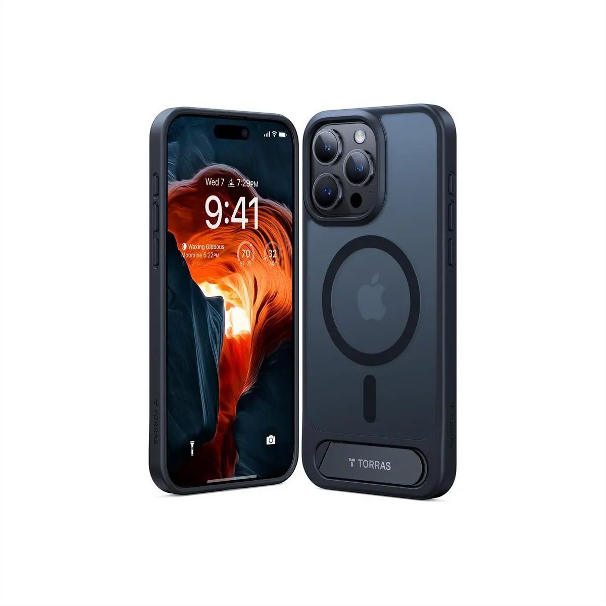 Torras Handyhülle UPRO Pstand , iPhone 15 Pro Max, schwarz