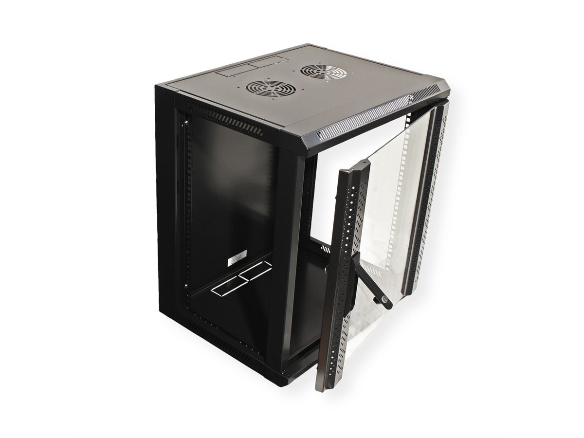 VALUE Armoire murale 12 UH (HxLxP) 634x570x450mm , noir