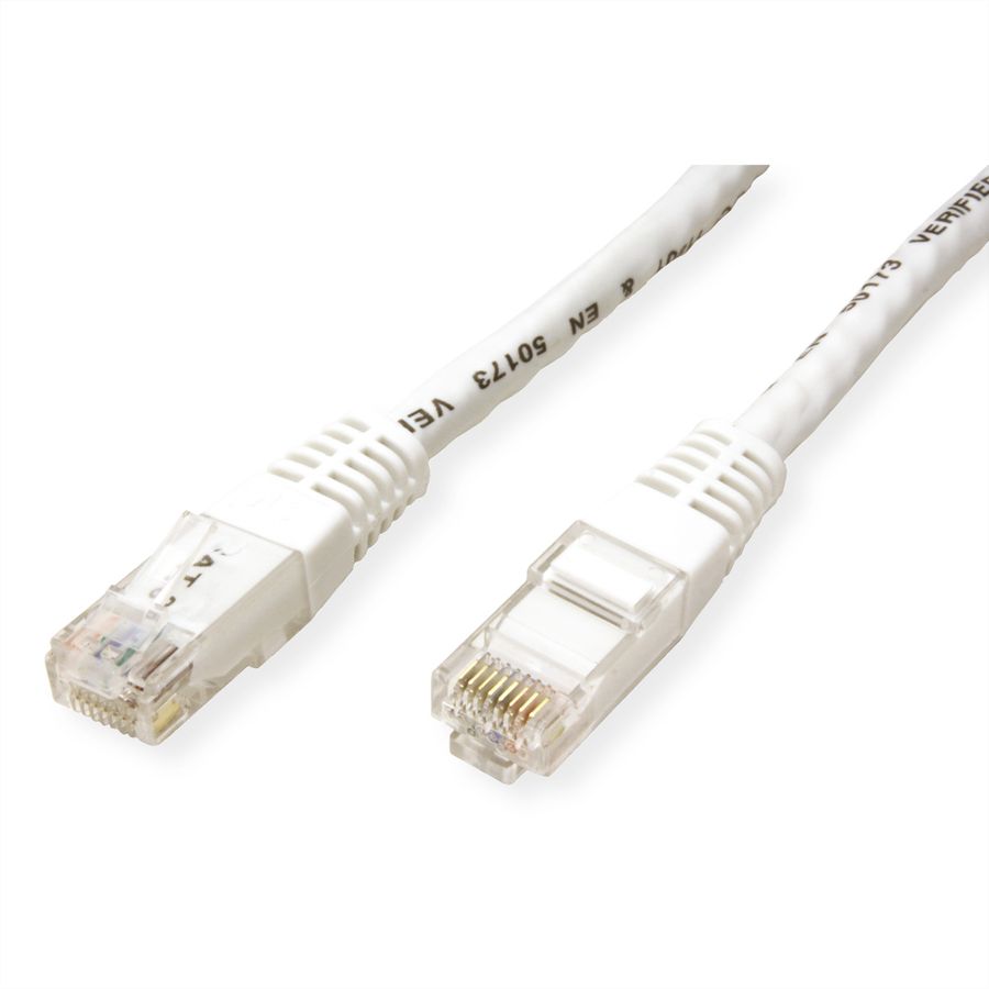 Cordon VALUE Cat.6 (Classe E) UTP confectionné, blanc, 0,5 m