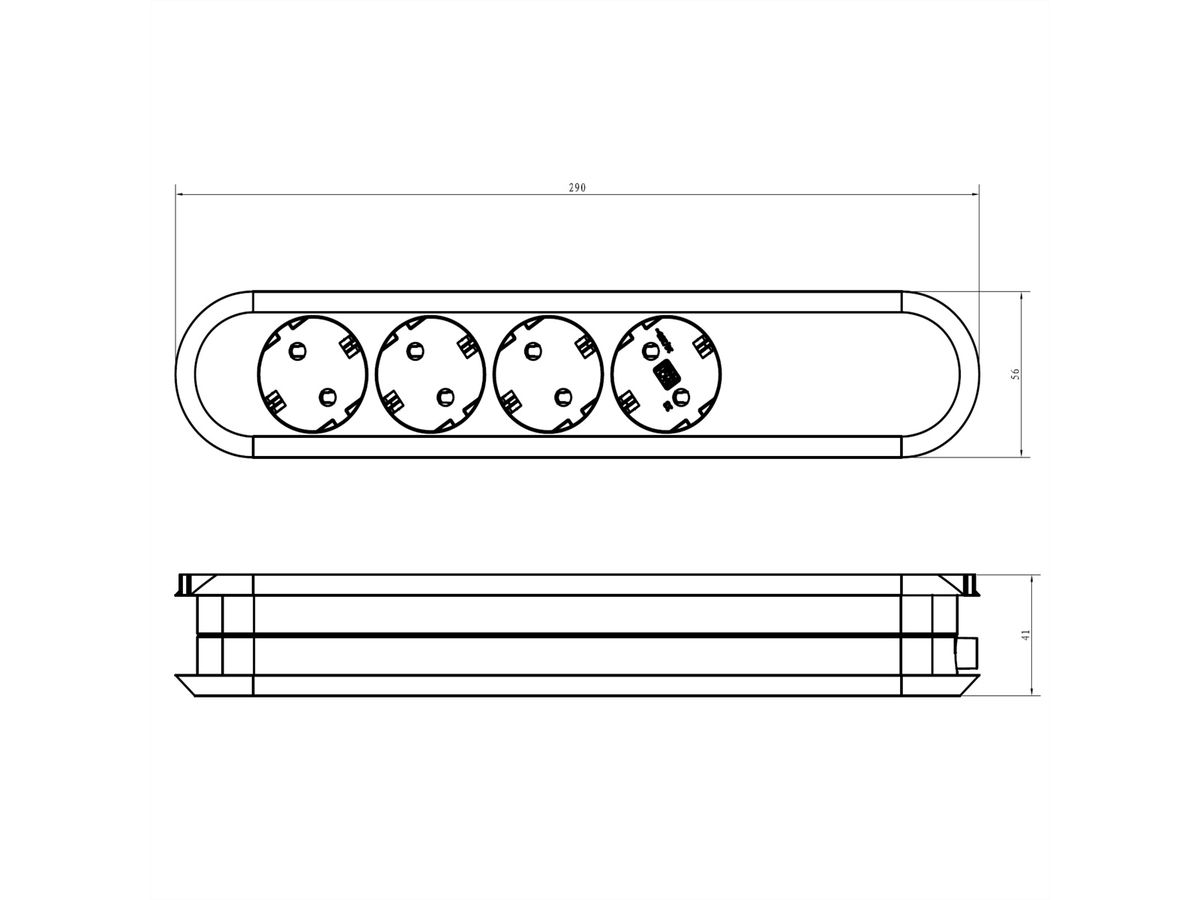 BACHMANN SMART Steckdosenleiste 4xCEE7/3 weiß, ohne Zuleitung