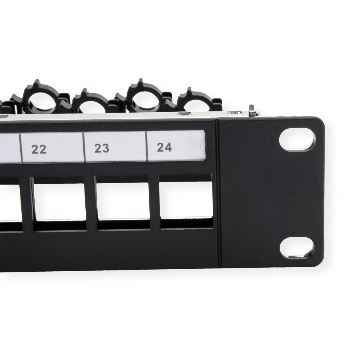 ROLINE 19-Zoll-Keystone-Modulträger, leer, 24P. geschirmt, Clip-Befestigung, schwarz