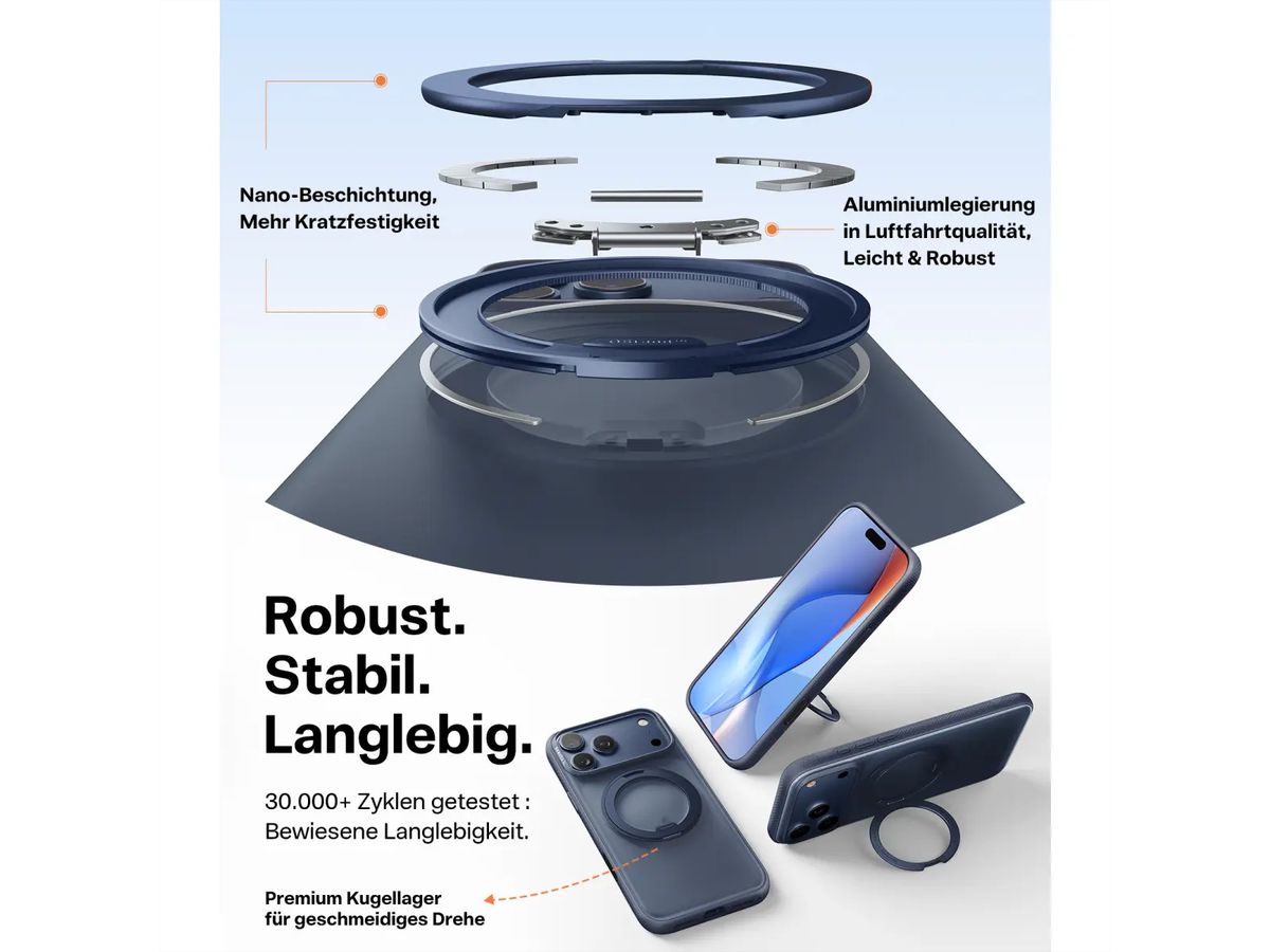 Torras Ostand R Fitness Schutzhülle, iPhone 17 Pro, MagSafe, blau