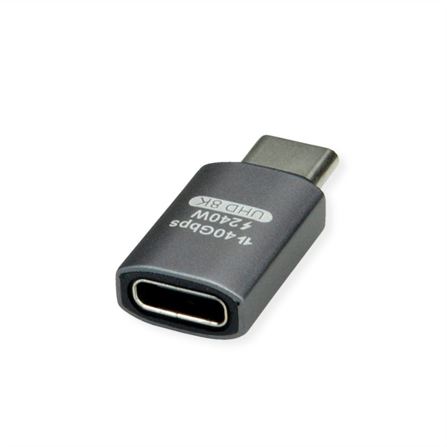 ROLINE Adaptateur USB4 Gen 3x2, Aluminium, Type C, M/F, argent