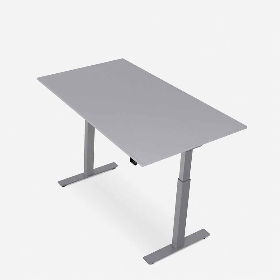 WRK21 Schreibtisch Smart 180 x 80 cm, Höhenverstellbar, Grau Uni / Grau