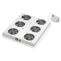ROLINE 19" Unité de ventilation de toit, 6 ventilateurs, Thermostat pour baie serveur, grise