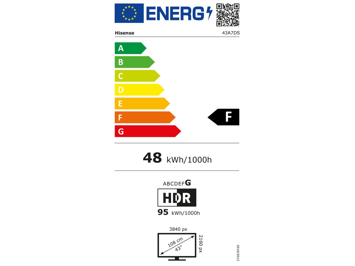 Hisense TV 43A7DS 43", QLED 4K, 60Hz, 300 Nits
