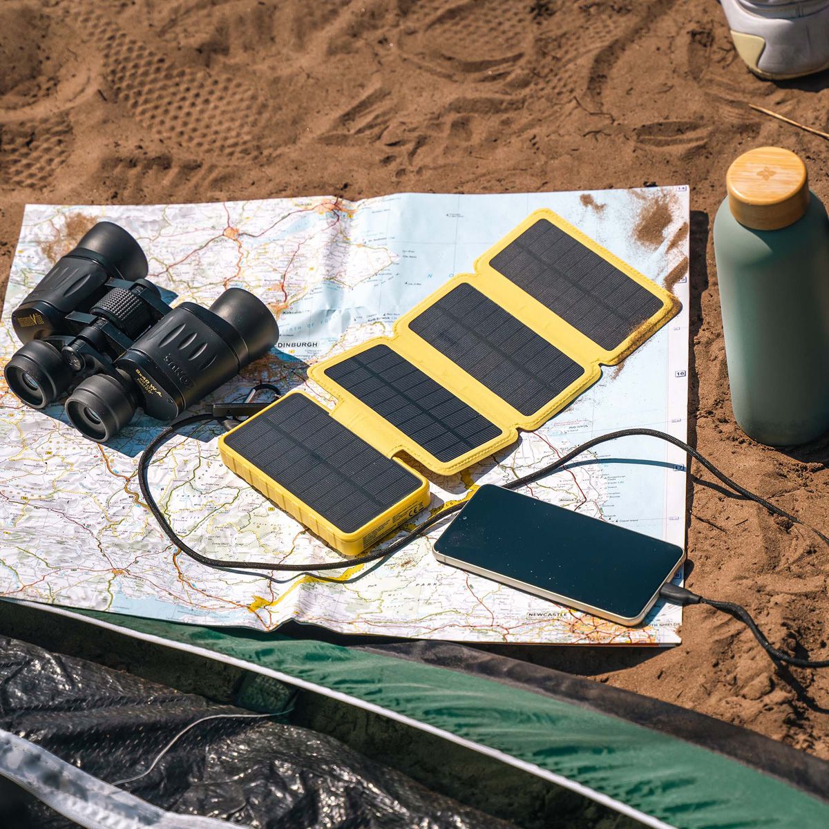 Aqiila Powerbank Powerbird B20+, Solaire, 20W, jaune, 10.000 mAh