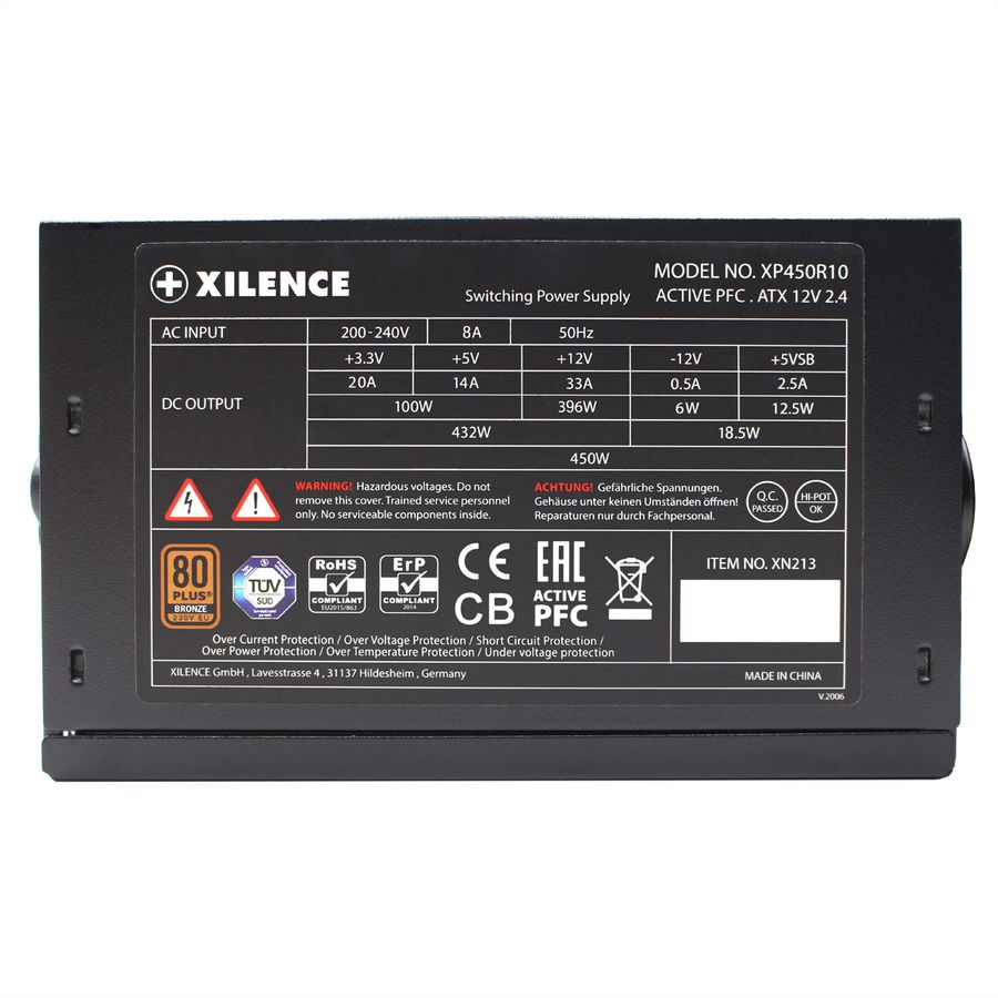 Xilence XP450R10 450W Alimentation PC, 80+ Bronze, Gaming, ATX