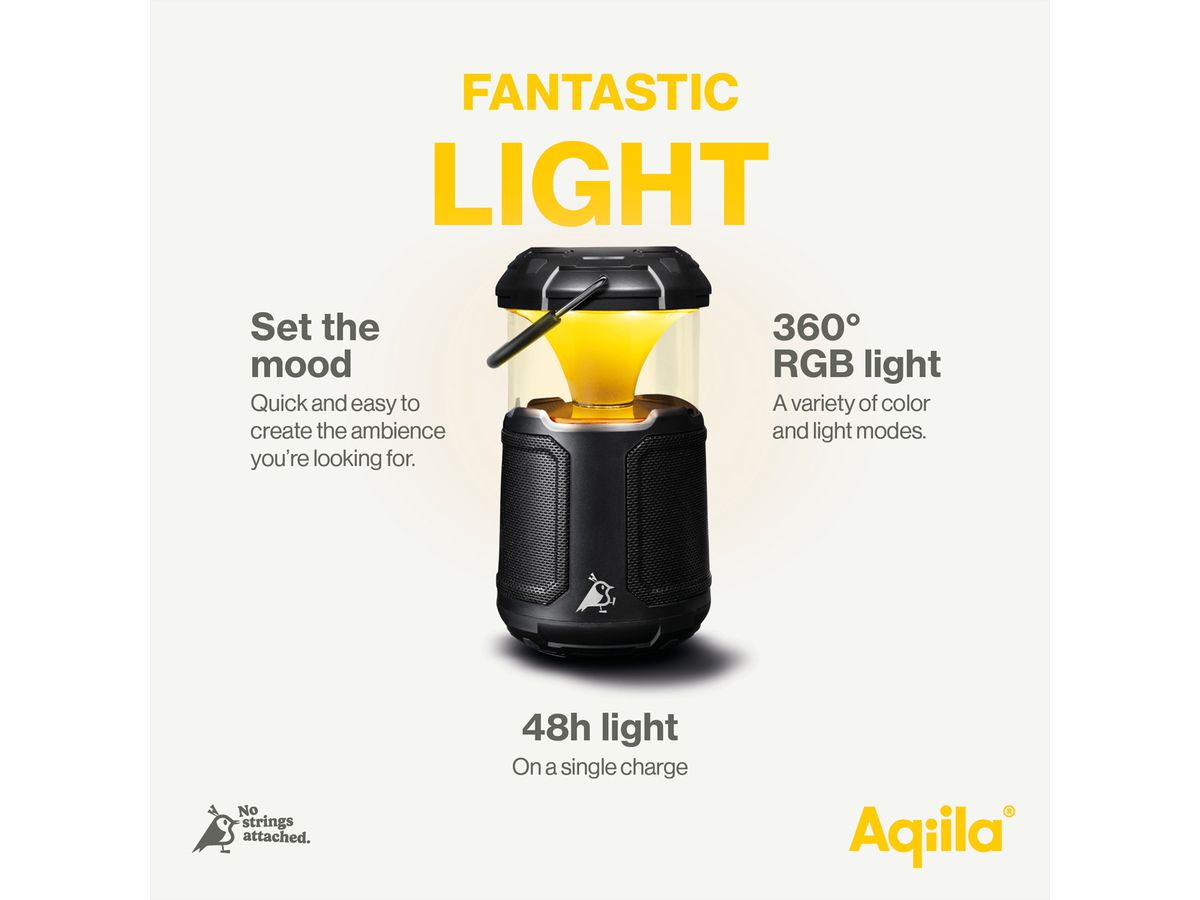 Aqiila Lamp Soundbird B10, haut-parleur et banque de puissance 3 en 1