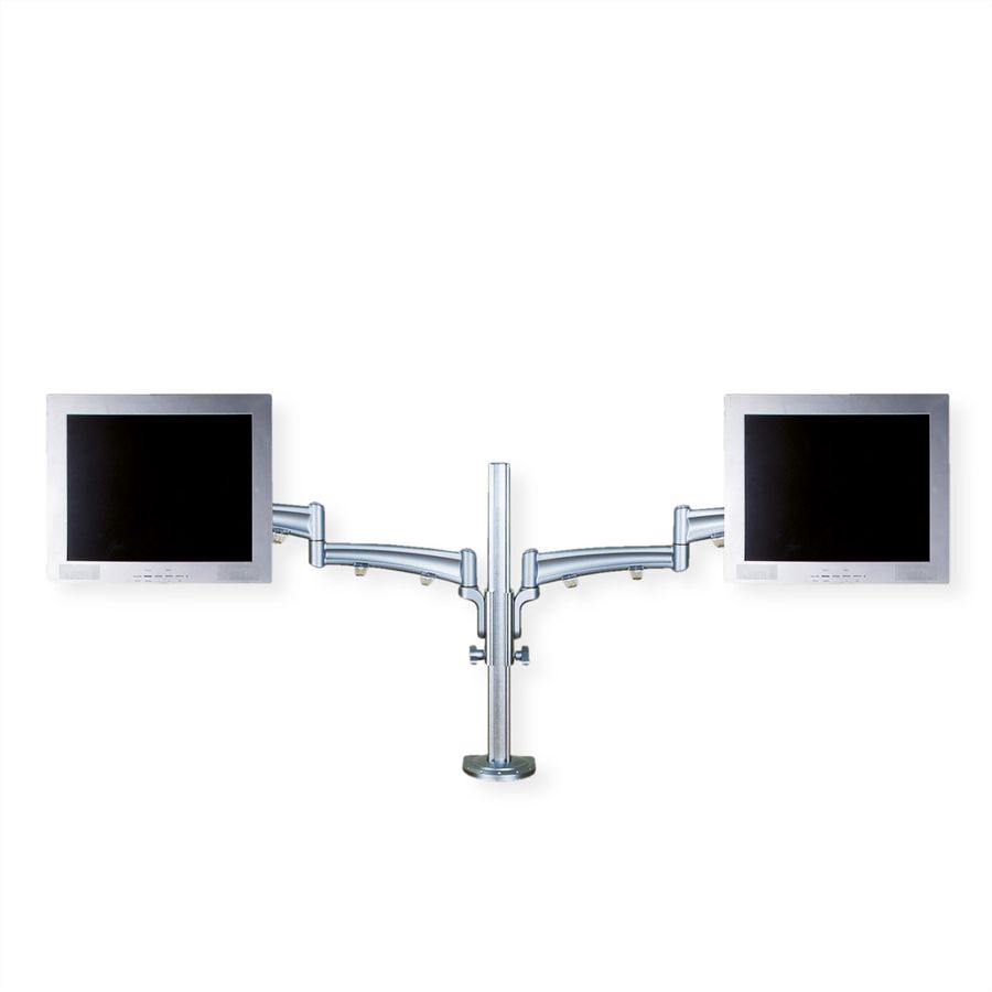 VALUE Bras double LCD, 4 points, fixation sur table, réglage séparé en hauteur