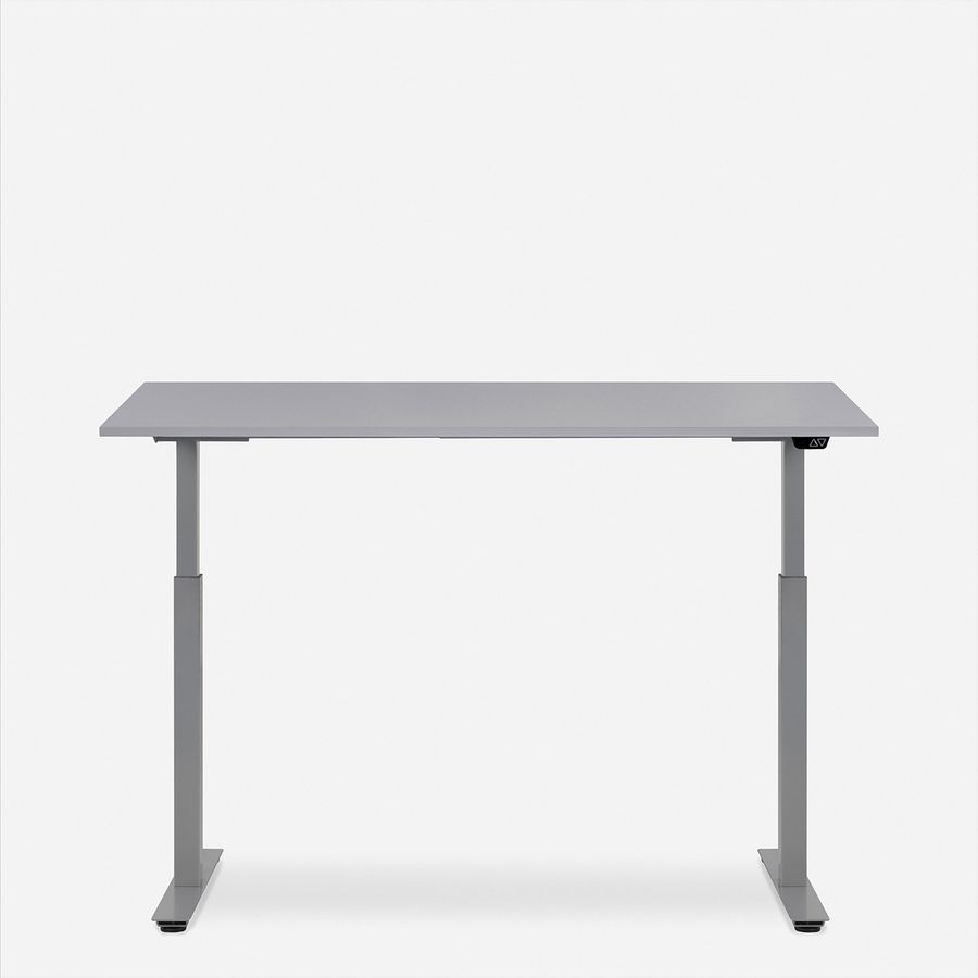 WRK21 Schreibtisch Smart 180 x 80 cm, Höhenverstellbar, Grau Uni / Grau