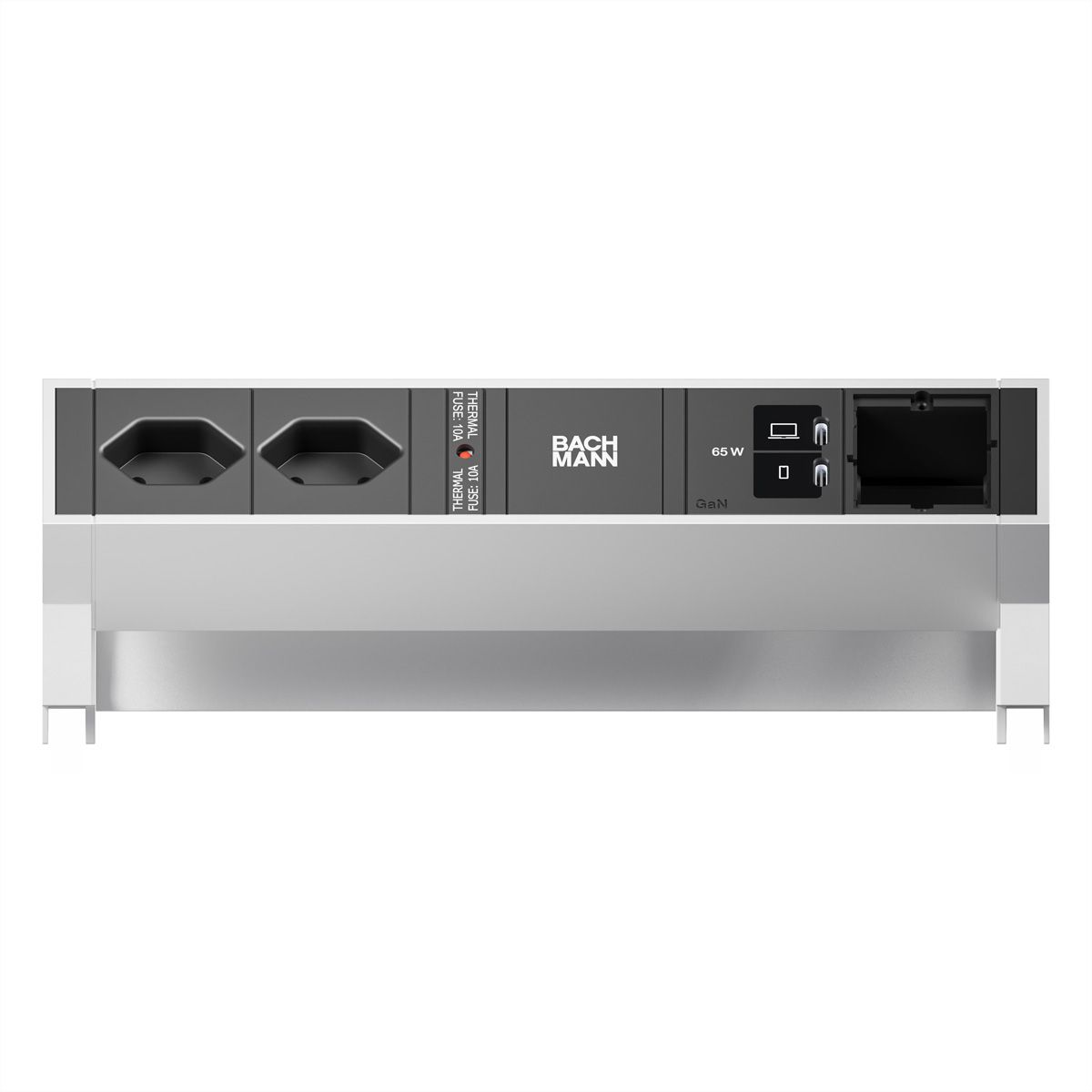 BACHMANN DESK2 2xCH 90° 1xUSB C/C 65W, 1xCM L=0,2m INOX