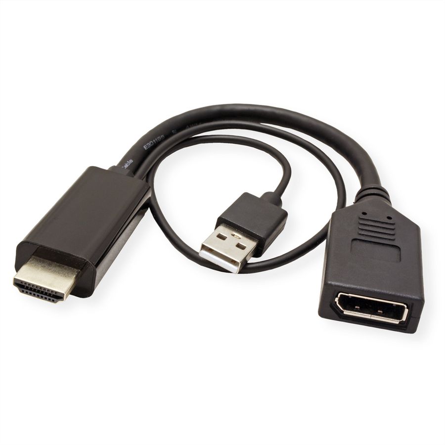 ROLINE Adaptateur HDMI - DisplayPort, v1.2, 4K, HDMI M - DP F, Actif