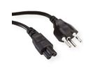 ROLINE CH-Netzkabel T12 auf C5, 3pol., schwarz, 1,8 m