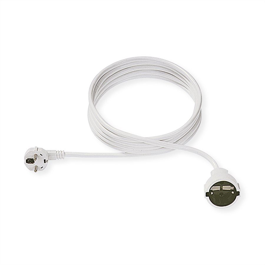 BACHMANN AC230V Câble prolongateur, prises type 2P+T allemand, blanc, 5 m