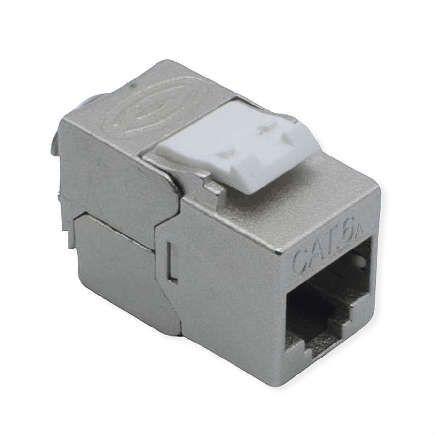 ROLINE Cat.6A (Class EA) Keystone, RJ-45, geschirmt, werkzeuglos, GHMT, silberfarben