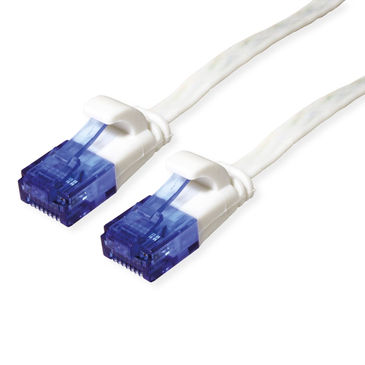 Cordon VALUE Cat.6A (Classe EA) UTP confectionné, plat, blanc, 3 m