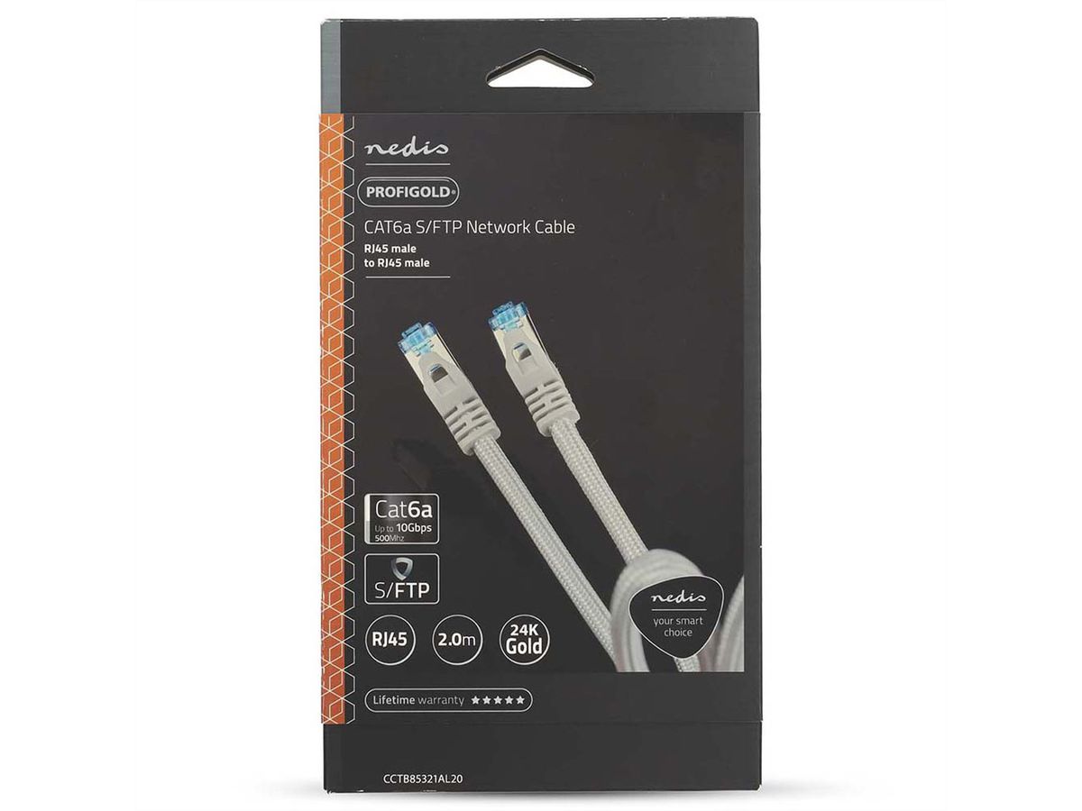 Nedis Patchkabel Cat.6A S/FTP, weiss, 2.0m