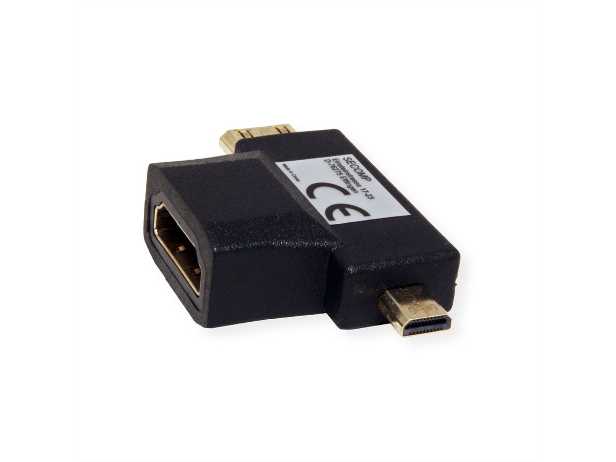 VALUE Adaptateur T-HDMI, HDMI  - HDMI Mini + HDMI Micro