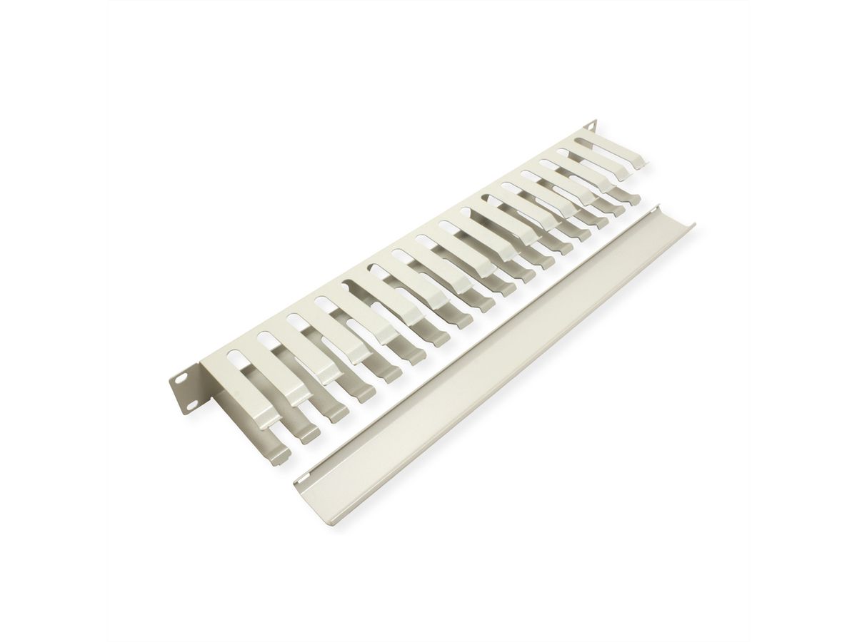 VALUE 19-Zoll-Frontplatte 1 HE mit Rangierkanal 40 x 80 mm, grau