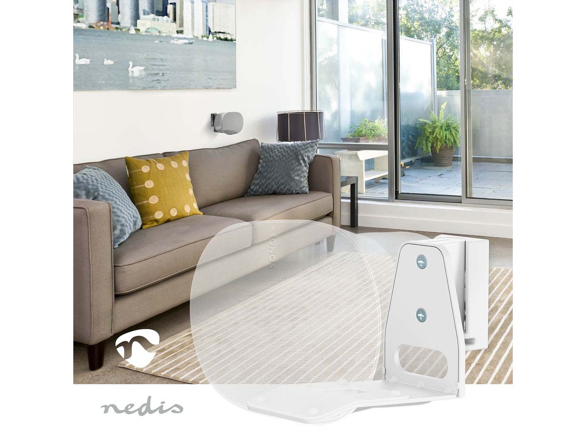 Nedis Lautsprecher-Wandhalterung für Sonos Era300 weiss, Wand, 5 kg, neig- und drehbar