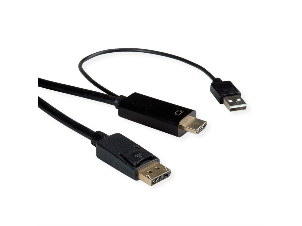 ROLINE Câble UHDTV - DisplayPort, M/M, noir, 1 m