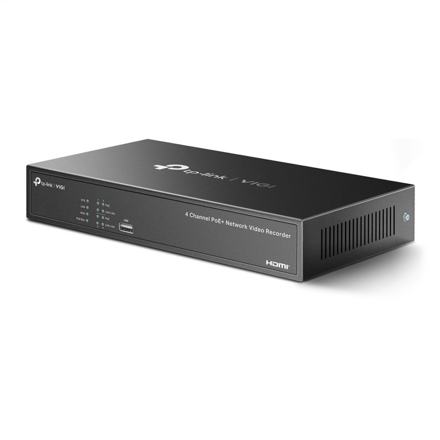 TP-Link NVR1004H-4P NVR Netzwerk-Videorekorder 4-CH, 4x PoE