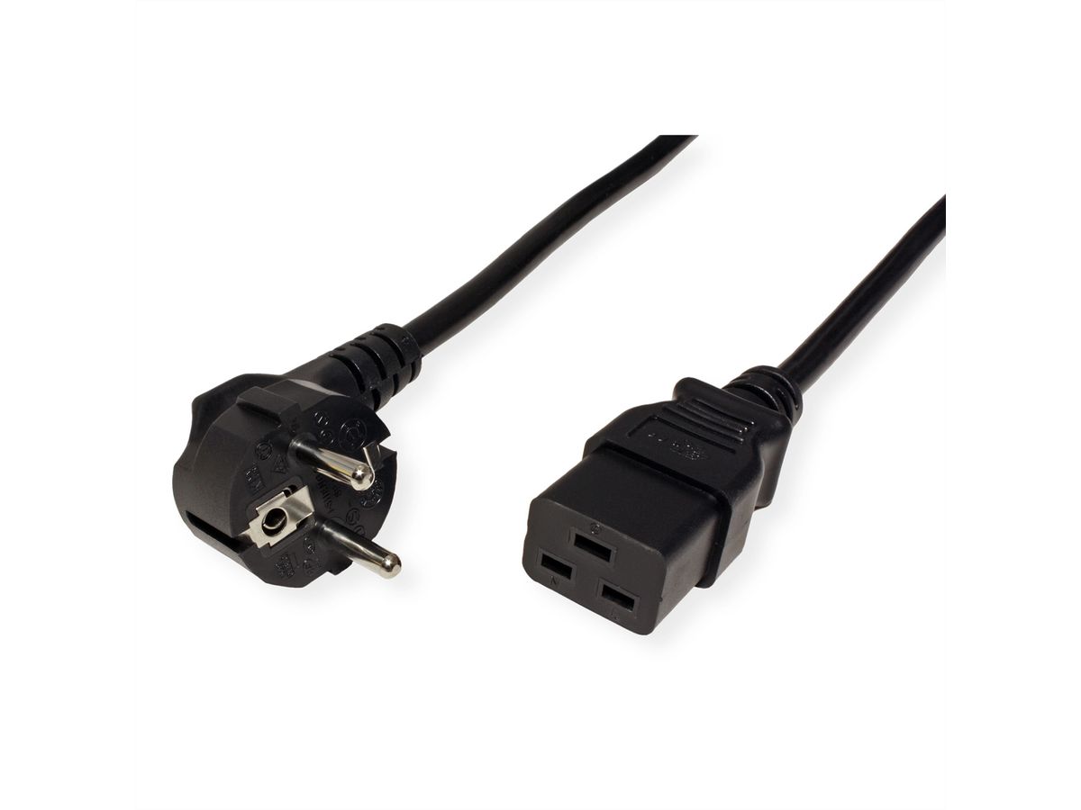 ROLINE Câble électrique 2P+T - IEC320-C19 16A, noir, 2 m