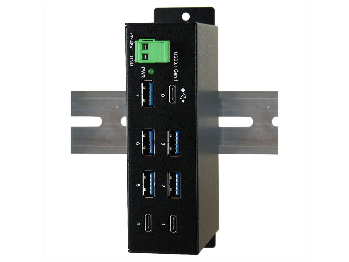 EXSYS EX-1196HMS 7 Port USB 3.2 Gen1 HUB C-Buchse, 15KV ESD Surge Protection
