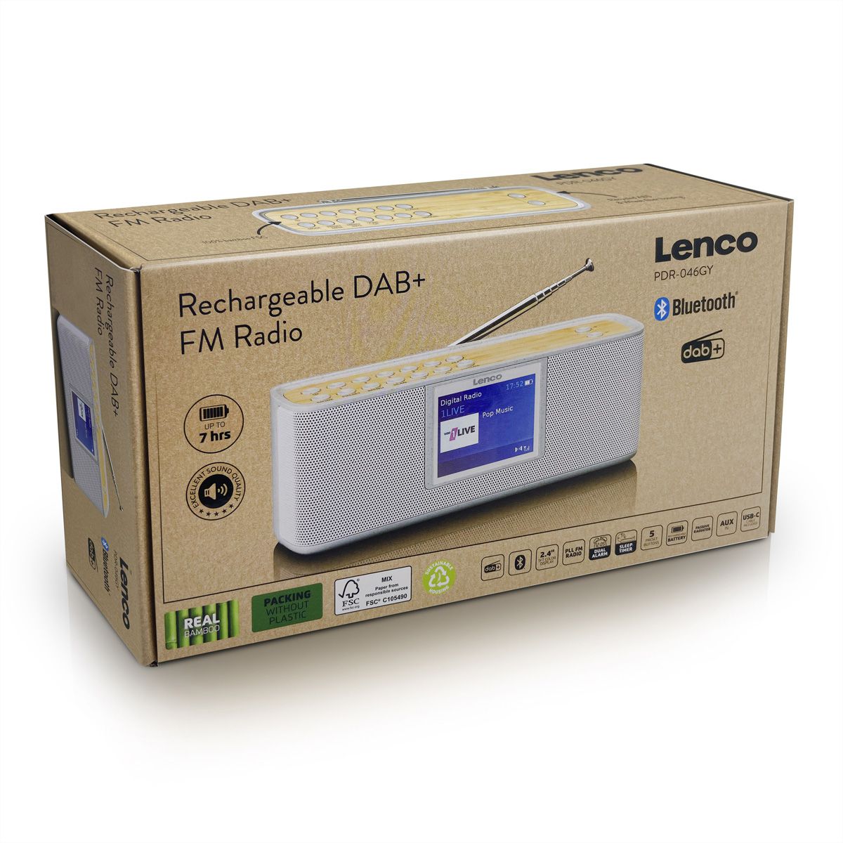 Lenco Radio DAB+ PDR-046GY