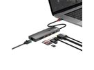 ROLINE USB 3.2 Gen2 Typ C Multiport Dockingstation, HDMI 4K60, USB 3.2 Gen2, USB-C PD, LAN, SD-Card Reader