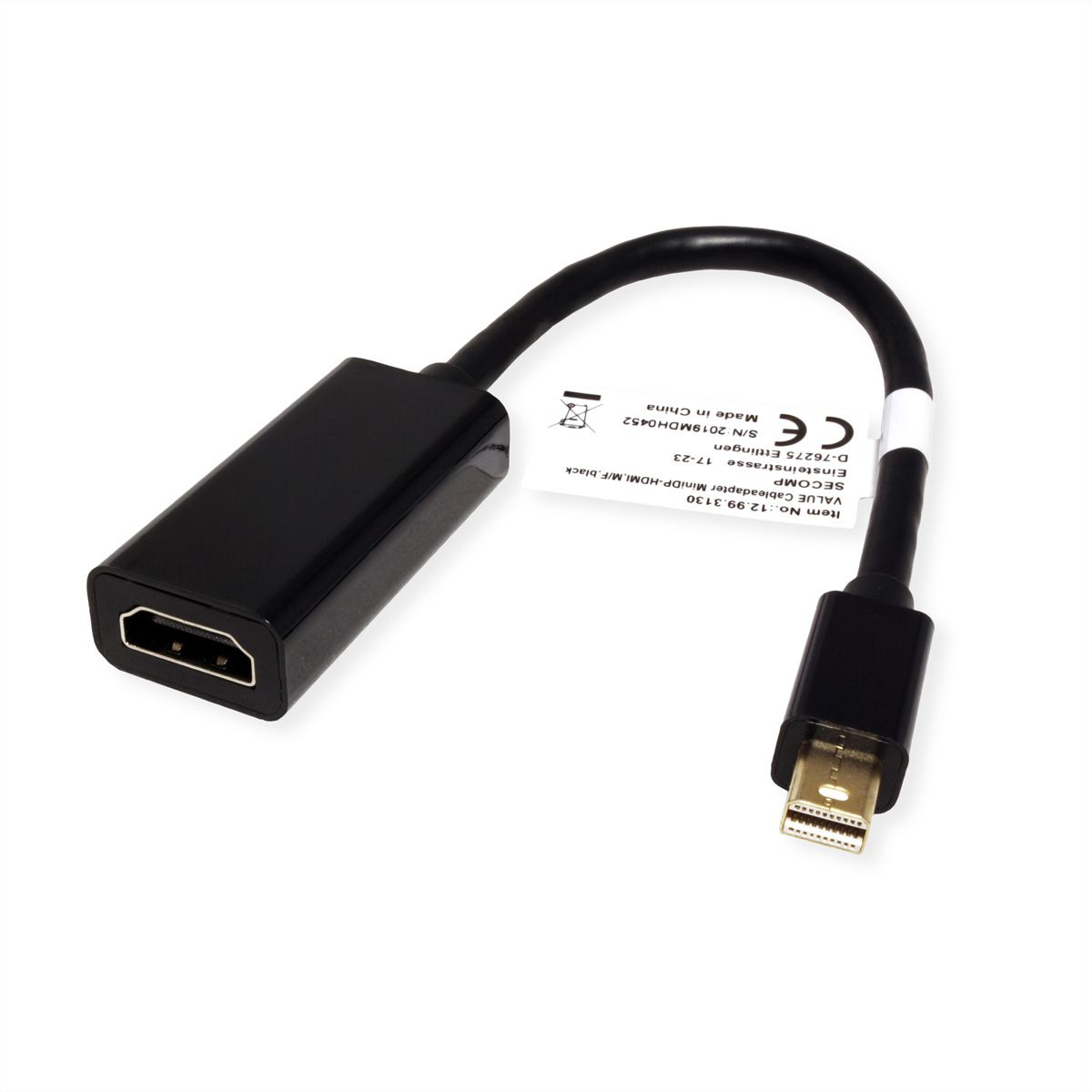 VALUE Adaptateur Mini DisplayPort-HDMI, MiniDP M - HDMI F