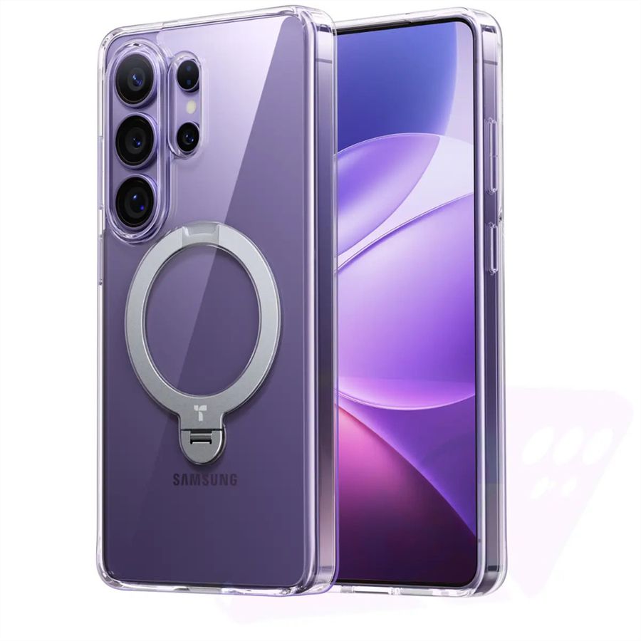 Torras Ostand 360° Spin Case, Galaxy S26 Ultra, transparent