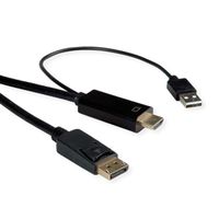ROLINE HDMI-Kabel UltraHDTV - DisplayPort, ST/ST, schwarz, 2 m