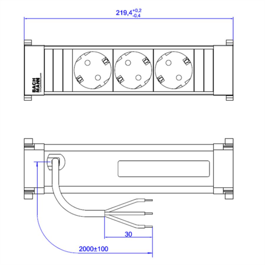 BACHMANN POWER FRAME 3xCEE7/3, ALLEMAND