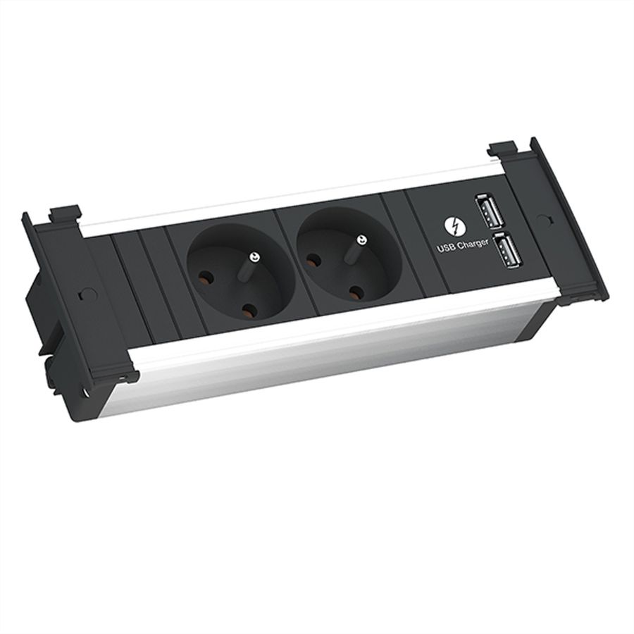 BACHMANN KAPSA S 2xUTE 1xUSB Charger Strom 2,0m CEE7/7